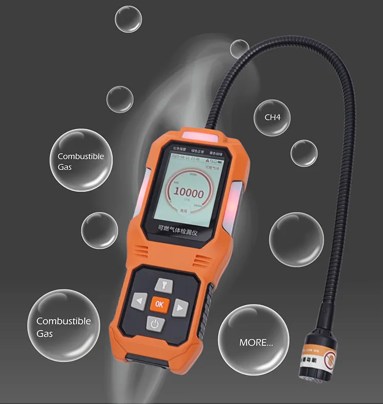 Portable combustible gas detector for methane detection Handheld gas detector for flammable gas monitoring