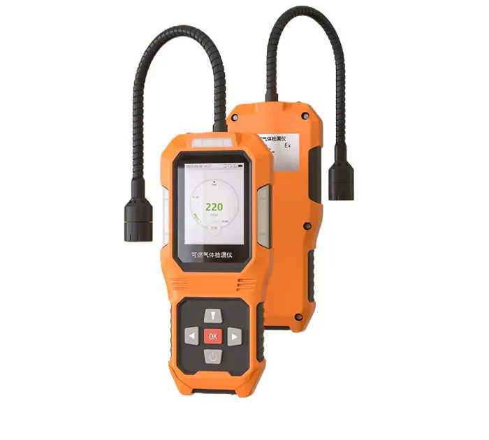 Portable gas detector with flexible probe and LCD display Handheld combustible gas leak detector for on-site inspection