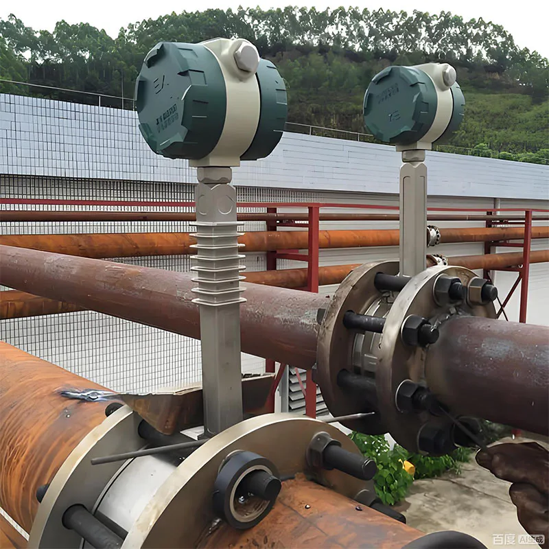 Multiple vortex flowmeters displayed, suitable for various pipe sizes and installation requirements in industrial flow measurement.