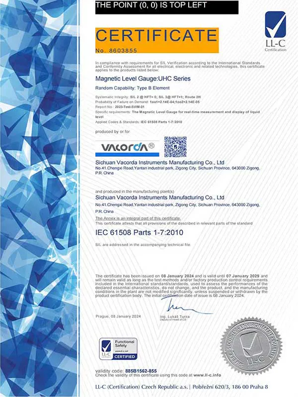 Magnetic level gauge SIL2