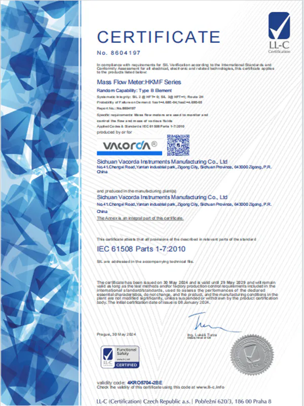 Mass flow meter SIL2