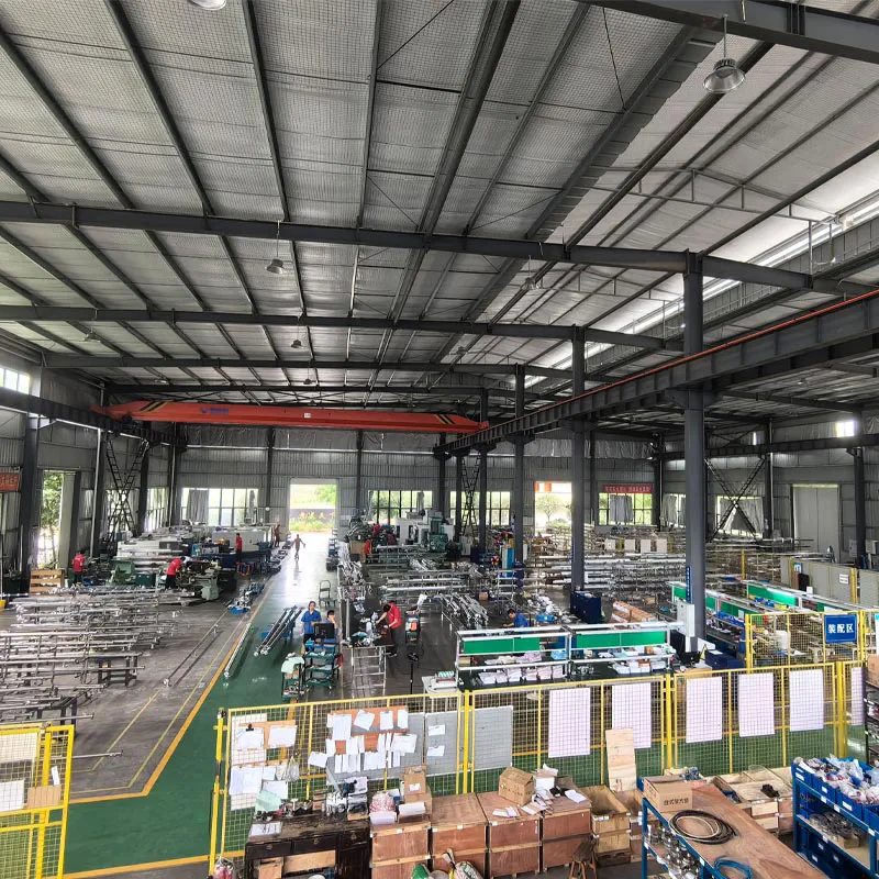 Industrial instrument manufacturer production workshop showing large-scale manufacturing of level gauges and process instruments