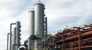 Industrial level transmitters installed on storage tanks for continuous liquid level measurement in chemical plant