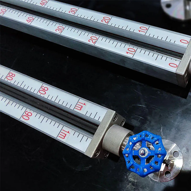 quartz glass tube level gauge with dual scale for industrial level measurement