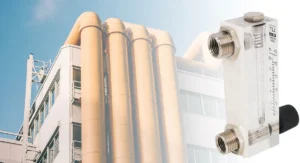 Industrial rotameter flow measurement device for air and gas flow monitoring in process systems