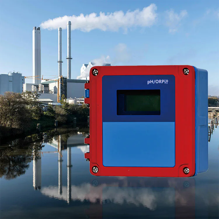 industrial pH ORP transmitter used for water treatment and environmental monitoring
