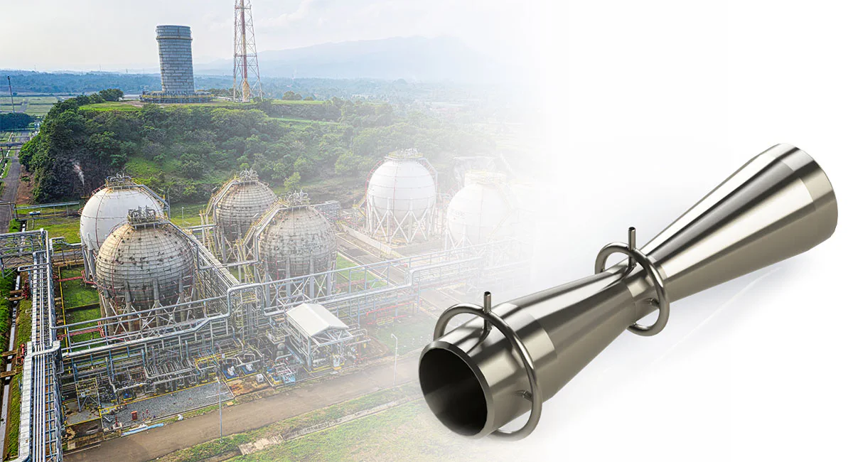 Venturi flow meter installed for industrial process flow measurement in energy and chemical plants