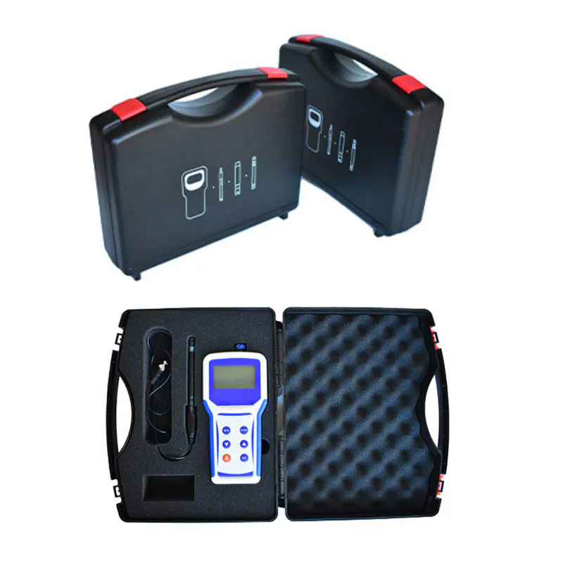 Portable hand held pH meter kit with carrying case and accessories