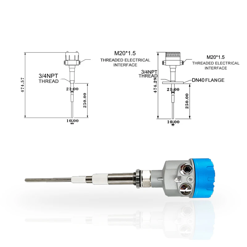 RF admittance level limit switch, suitable for high-precision liquid level control and limit systems.