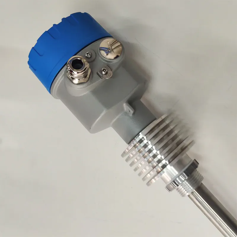 Rotary paddle type level switch, showing the thread and protective cover details, suitable for industrial-grade applications.