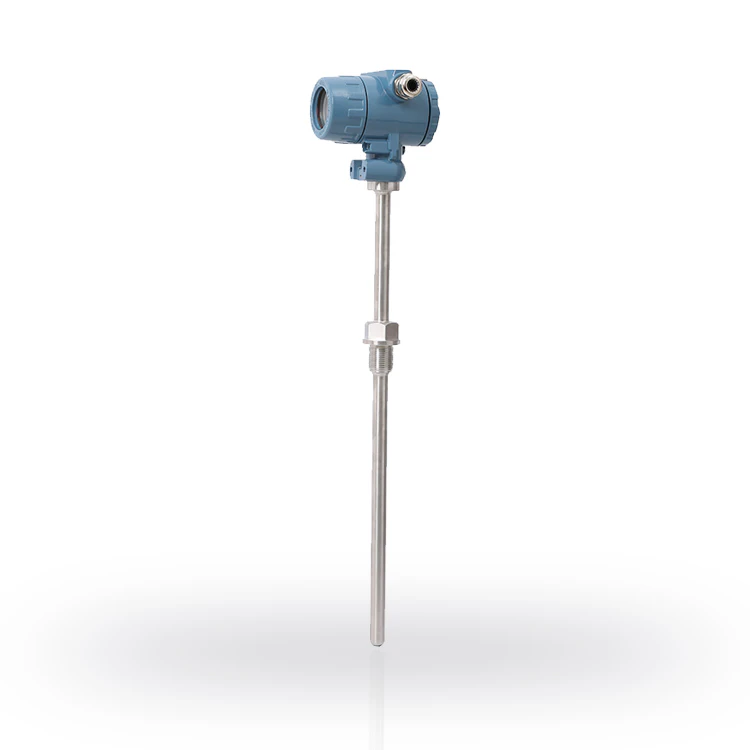 Industrial temperature transmitter with stainless steel probe for liquid and gas measurement