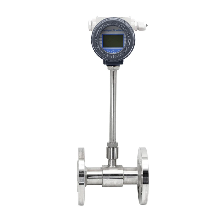Thermal mass flow meter with flanged connection for industrial gas pipelines