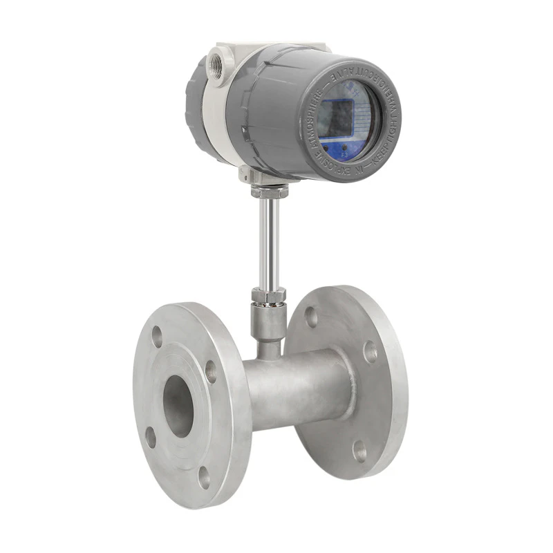 Inline thermal mass flowmeter with LCD display for industrial gas measurement