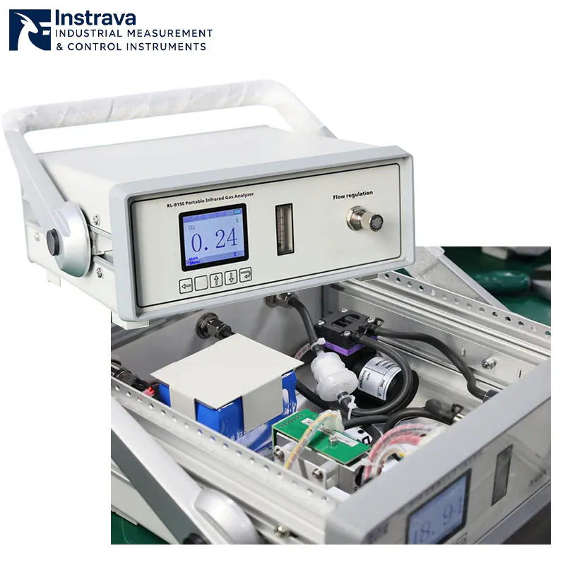 Internal structure of the portable infrared gas analyzer, clearly showing the internal components.