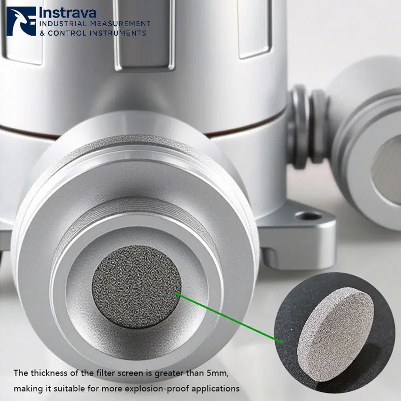 Explosion proof gas detector filter screen structure used for industrial gas monitoring.