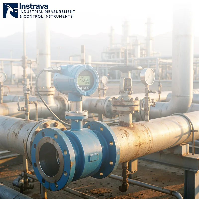 Flanged gas flowmeter with digital display for industrial gas measurement