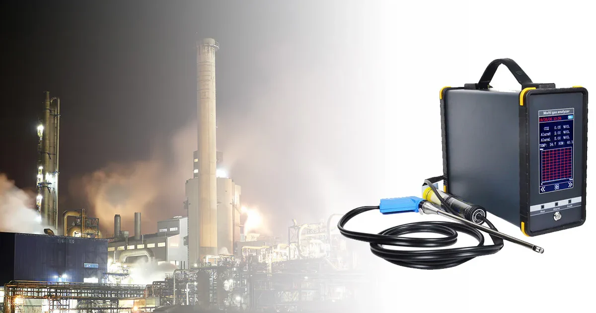 Flue gas analyzer for environmental monitoring and emissions testing