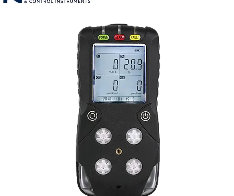 Detektor gas oksigen dan karbon monoksida portabel dengan layar LCD.