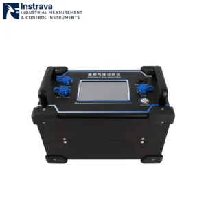 Side view of portable gas analyzer with USB, charging, and control buttons.
