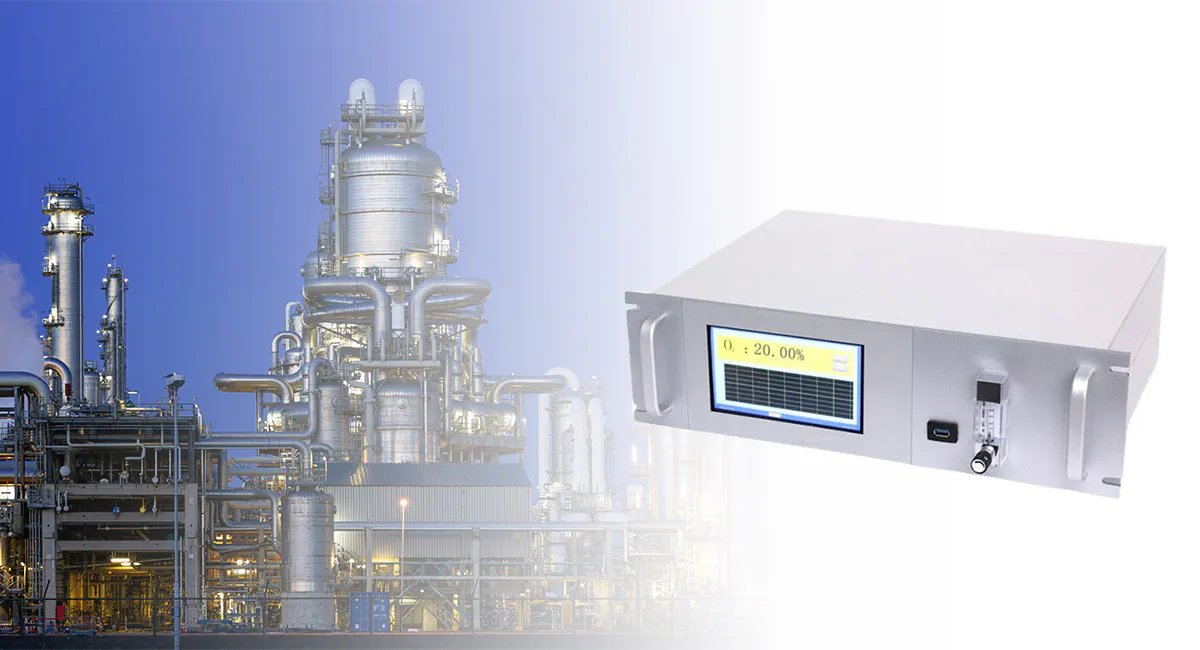 Process gas analyzer for continuous monitoring of industrial gas flows