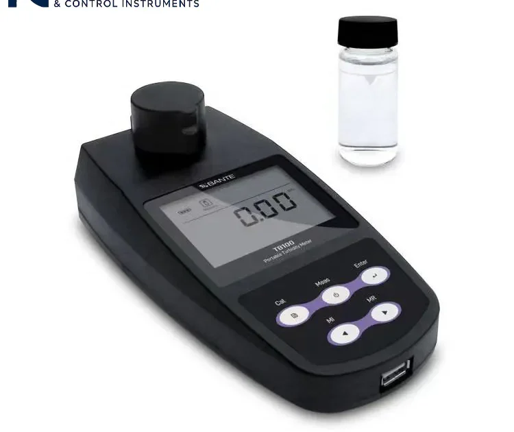 Turbidímetro portátil para uso sobre el terreno con lecturas de turbidez en tiempo real.