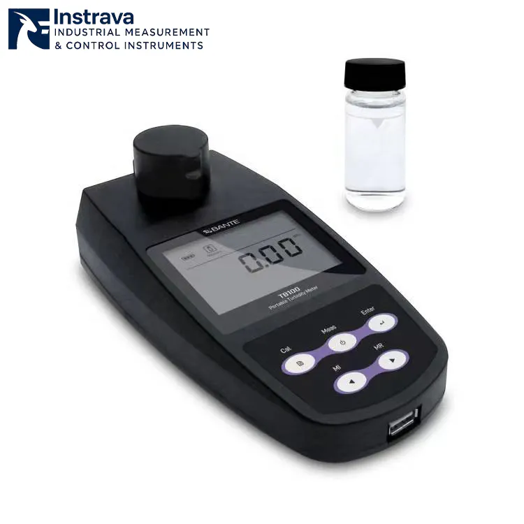 Handheld turbidity meter for field use with real-time turbidity readings.