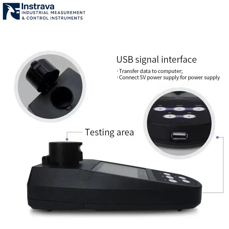 Portable turbidity meter with dual-channel detection, near-infrared light source, and 9-point arbitrary calibration.