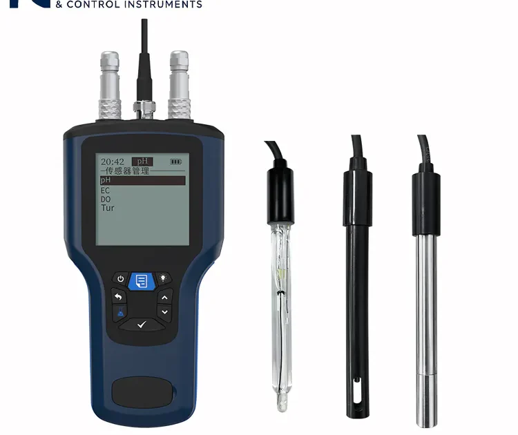 Medidor multiparamétrico portátil de la calidad del agua con sensores de pH, CE, OD y turbidez