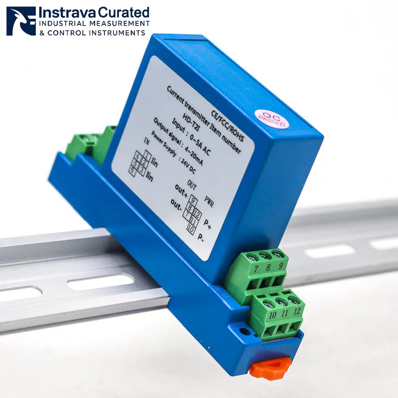 2 wire current transmitter DIN rail mounted 4-20mA AC current signal converter for industrial automation