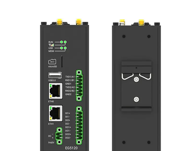 Industrial edge gateway with Ethernet USB digital I/O ports DIN rail mounting Instrava