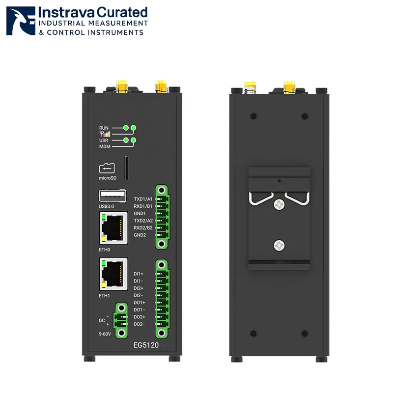 Industrial edge gateway with Ethernet USB digital I/O ports DIN rail mounting Instrava