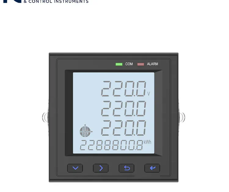 AC panel mounted three-phase multifunction energy meter for industrial energy metering and monitoring