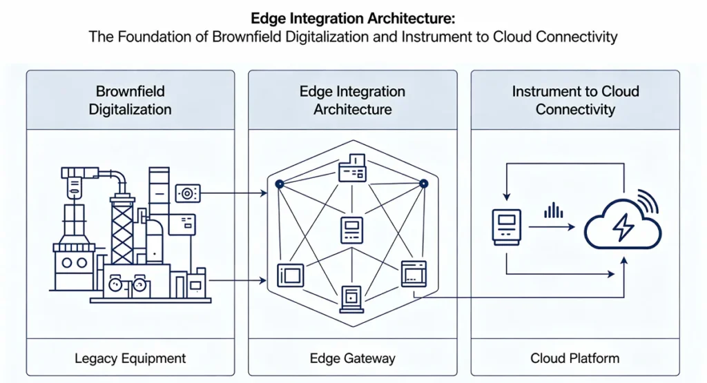 architecture d'intégration en périphérie pour la numérisation des friches industrielles et la connectivité entre les instruments et le nuage