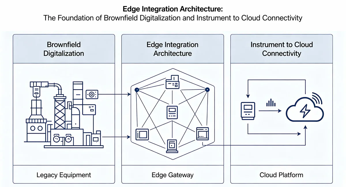 edge integration architecture for brownfield digitalization and instrument to cloud connectivity