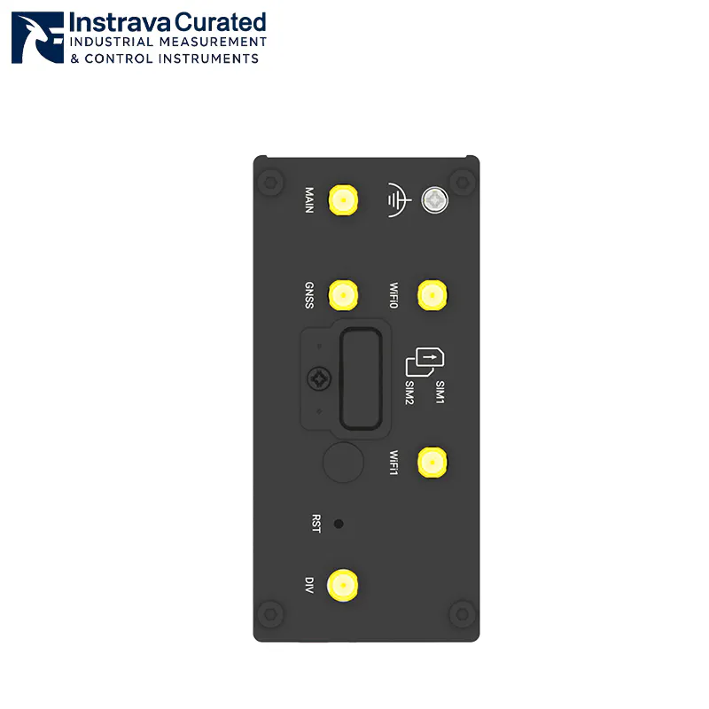 Industrial IoT gateway front panel with antenna ports GNSS WiFi WAN SIM slots Instrava