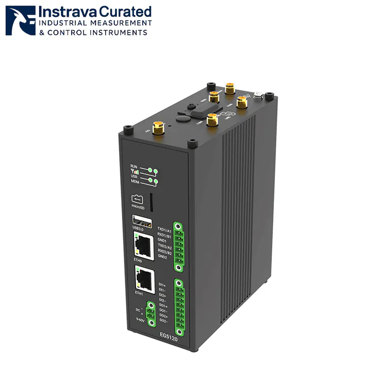 Industrial edge computing gateway with multi-interface I/O, Ethernet ports, and wireless connectivity for IIoT applications