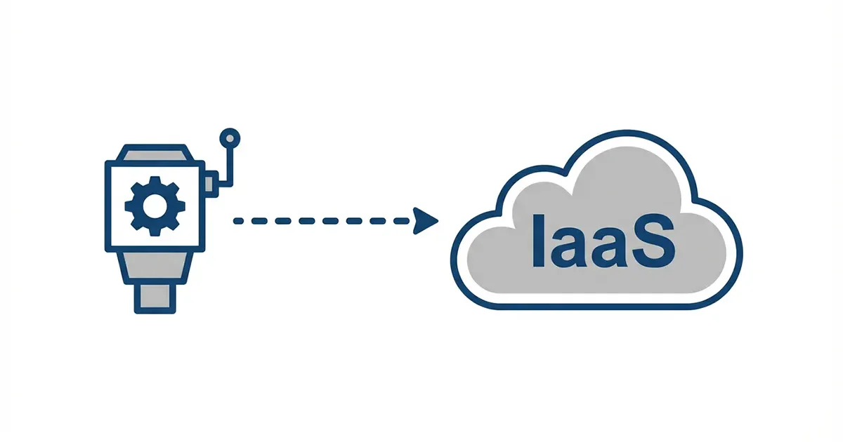 Diagrama conceptual de Instrument-as-a-Service (IaaS), que ilustra la conectividad digital entre un instrumento industrial y la nube.