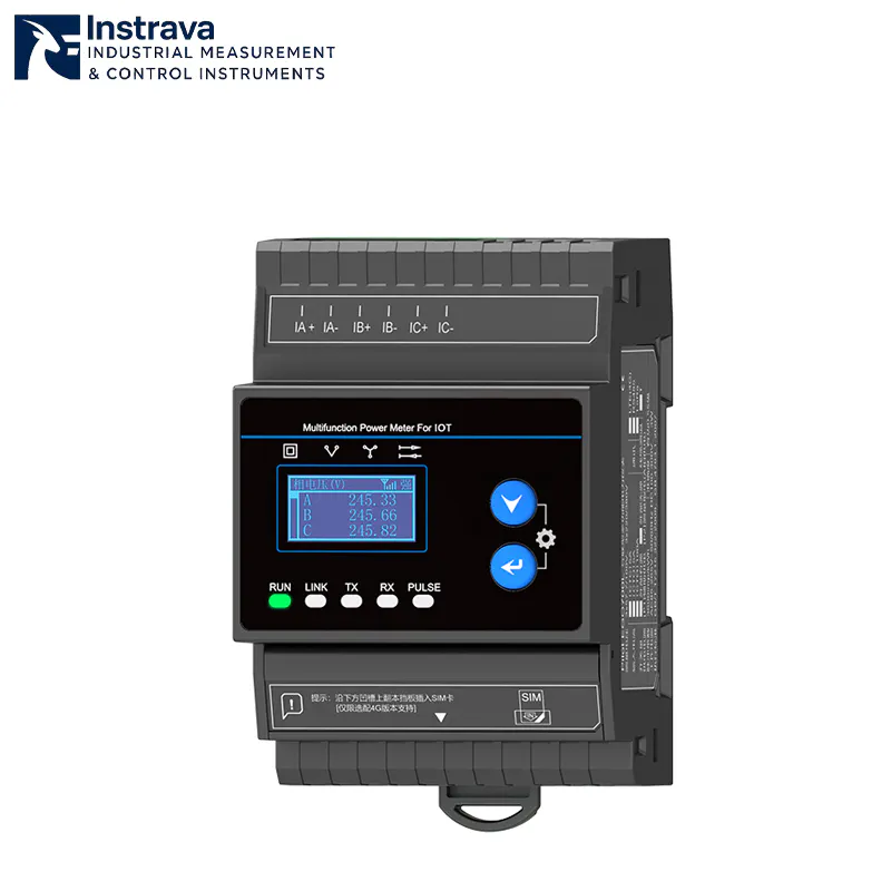 RS485 IoT multifunction power meter DIN rail mounted for three phase energy monitoring