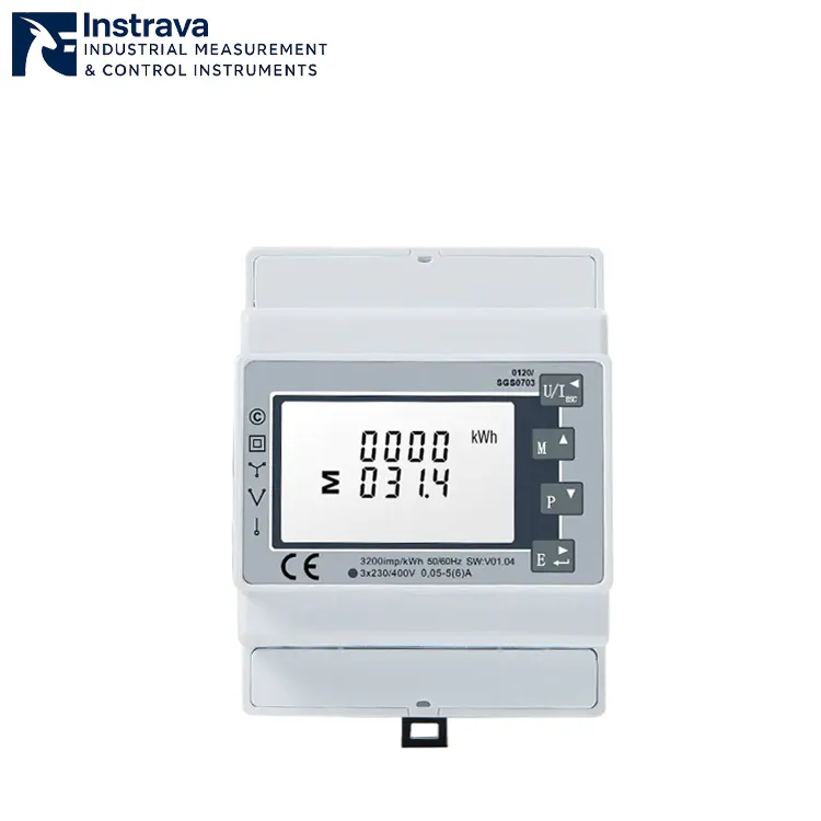 Contador de energía trifásico en carril DIN con certificación UL para la supervisión de la energía industrial y comercial