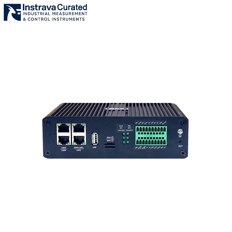 Industrial edge IoT gateway with Ethernet ports and terminal connectors