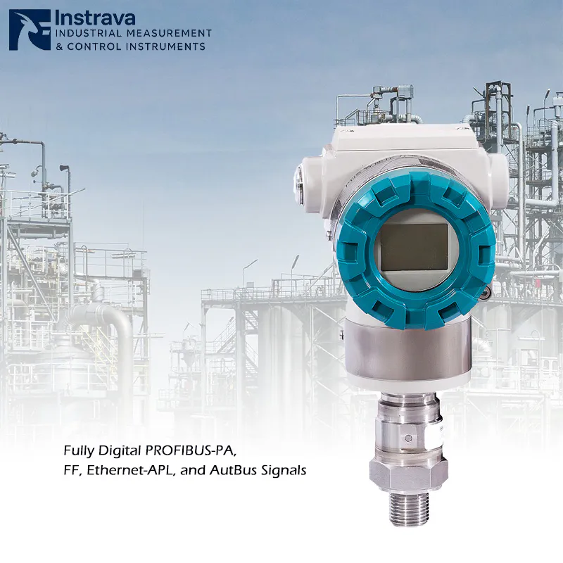 Intelligent pressure transmitter for the chemical industry, featuring multi-protocol fully digital signal output.