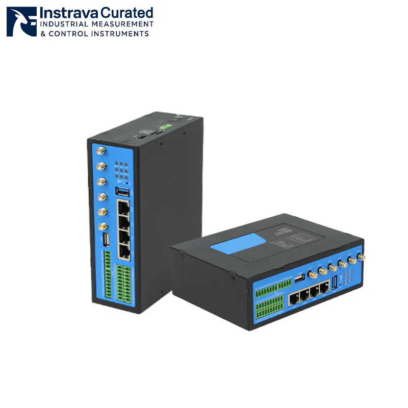 Industrial OPC UA Edge Gateway device with multiple interfaces and LED status indicators, used for IIoT data acquisition and protocol conversion.
