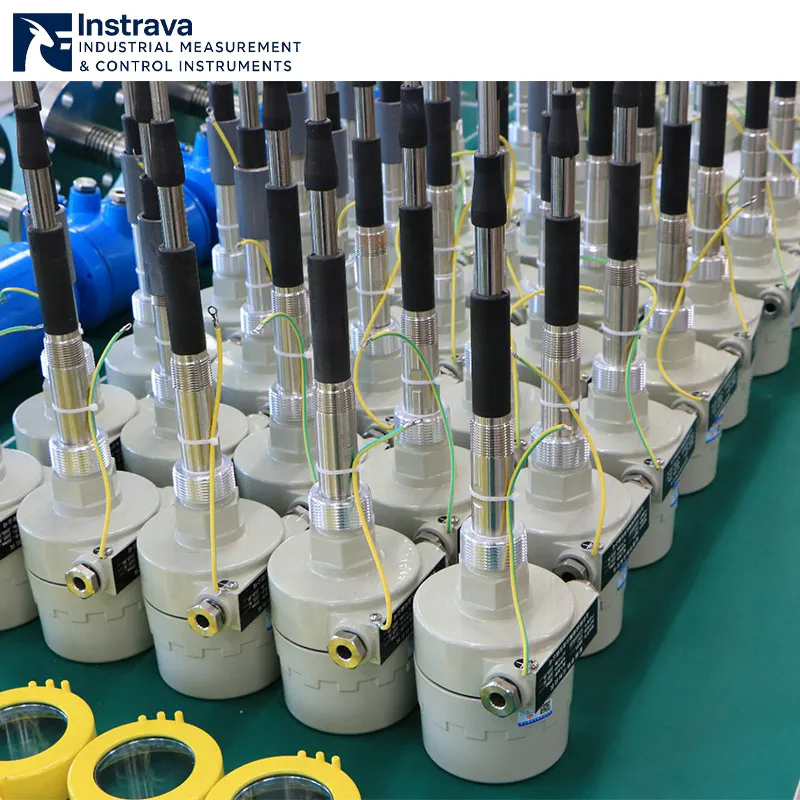 Batch supply of RF admittance switches at the factory, showcasing multiple sets of industrial point level transmitters ready for delivery.