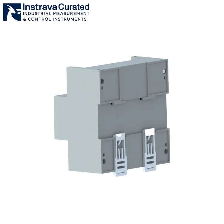Rear view of DIN rail mounted insulation monitoring device for industrial AC and DC systems