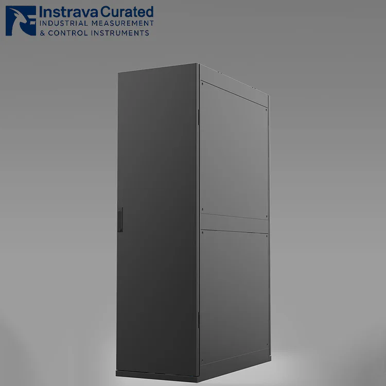 Closed industrial intelligent cabinet appearance, black modular design, for industrial data center and IT equipment integration scenarios