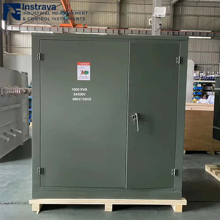 1000kVA 34500V/480V pad-mounted distribution transformer, outdoor prefabricated fully enclosed design, for industrial and commercial power distribution applications