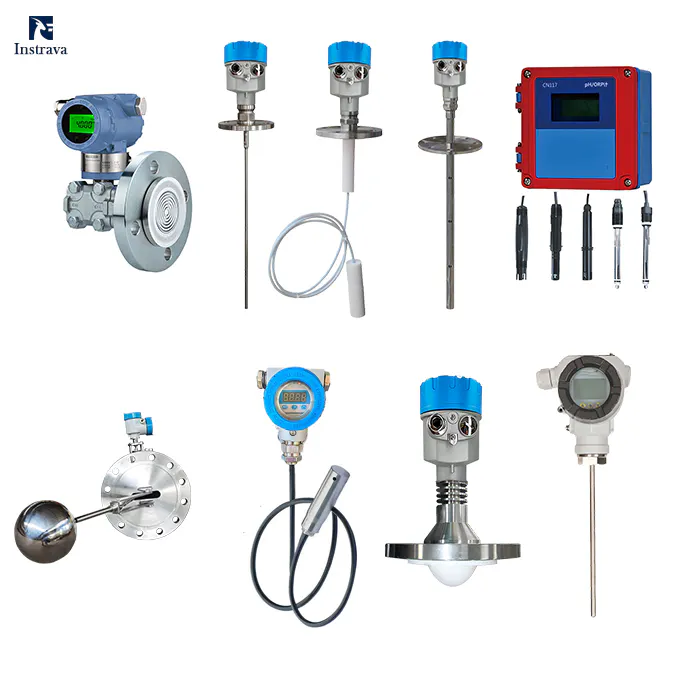 Industrial transmitters including pressure, level, temperature, radar, and water quality transmitters for process automation