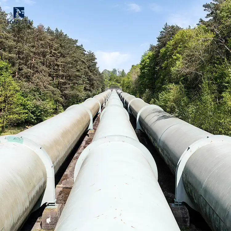 Long-distance industrial pipeline carrying oil, gas, and water for three-phase flow measurement and process monitoring.