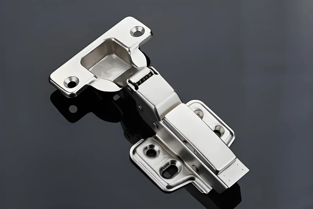 Engineered concealed cabinet hinge with durable metal construction for 100,000+ open-close cycles