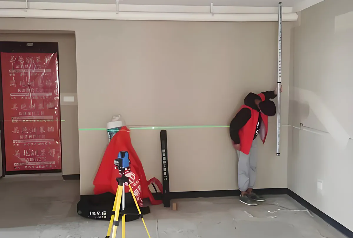Wall surface measurement for bamboo wood fiber integrated wall panel installation